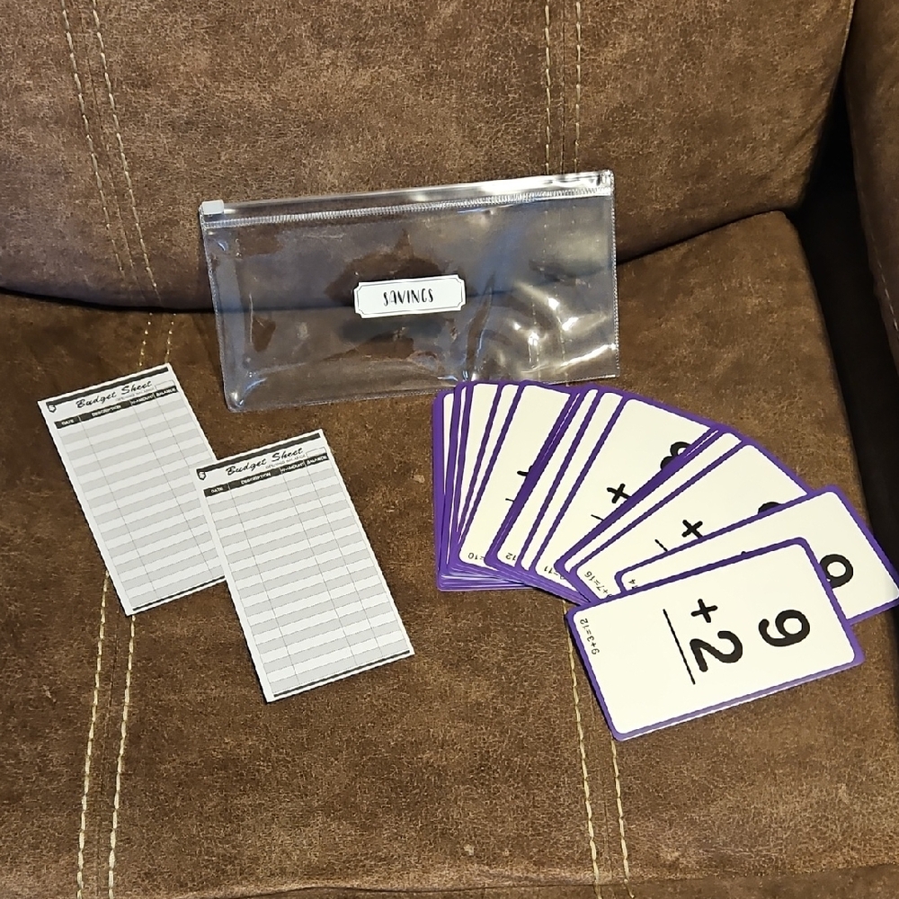 Savings Challenge Flash Cards And Clear Zipper Envelope